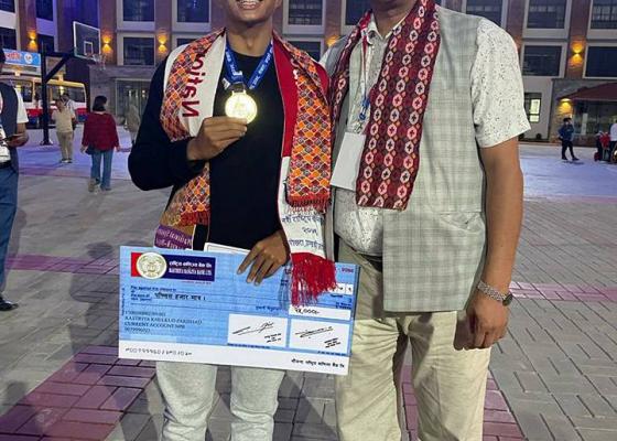 स्विमिङमा प्रदेश  १ लाई  स्वर्ण पदक