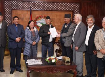 Memorandum handed to PM Oli, calling for protesting Israeli attack on Palestine