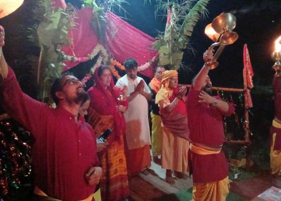 धनकुटामै पहिलो पटक भयो मार्गापोखरीको दुर्गा पाञ्चायन मन्दिरमा शिबगंगा महाआरती 
