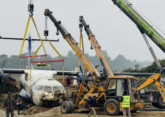 दुई दिनपछि खोल्साबाट निकालियो दुर्घटना भएको बुद्ध एयरको विमान