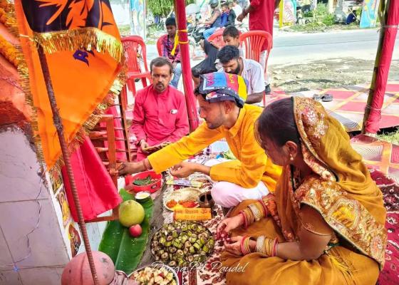 जीर्ण गणेश मन्दिरमा गणेश चतुर्थीको अवसरमा पूजा-अर्चना